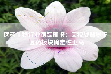 医药生物行业跟踪周报：关税战背景下 医药板块确定性更高