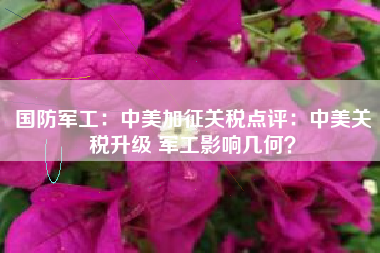 国防军工：中美加征关税点评：中美关税升级 军工影响几何？