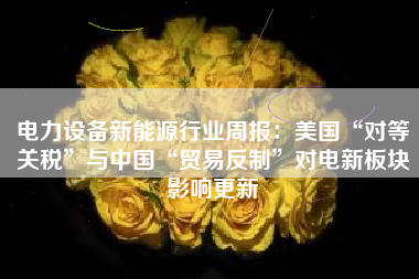 电力设备新能源行业周报：美国“对等关税”与中国“贸易反制”对电新板块影响更新