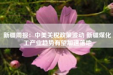 新疆周报：中美关税政策波动 新疆煤化工产业趋势有望加速落地