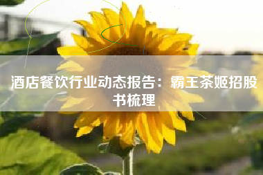 酒店餐饮行业动态报告：霸王茶姬招股书梳理