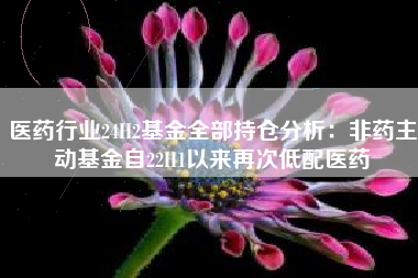 医药行业24H2基金全部持仓分析：非药主动基金自22H1以来再次低配医药