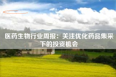 医药生物行业周报：关注优化药品集采下的投资机会