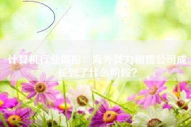 计算机行业周报：海外算力租赁公司成长到了什么阶段？