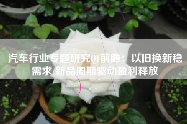 汽车行业专题研究Q1前瞻：以旧换新稳需求 新品周期驱动盈利释放