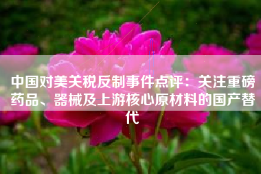 中国对美关税反制事件点评：关注重磅药品、器械及上游核心原材料的国产替代