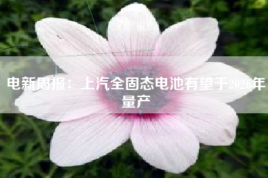电新周报：上汽全固态电池有望于2026年量产
