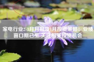 家电行业2-3月月报及4月投资策略：业绩窗口期已至 关注相关投资机会