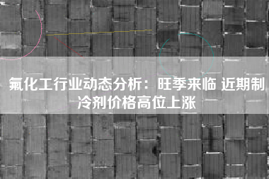 氟化工行业动态分析：旺季来临 近期制冷剂价格高位上涨