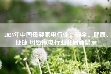 2025年中国母婴家电行业：安全、健康、便捷 母婴家电行业开启新篇章