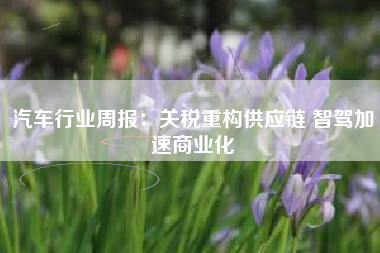 汽车行业周报：关税重构供应链 智驾加速商业化