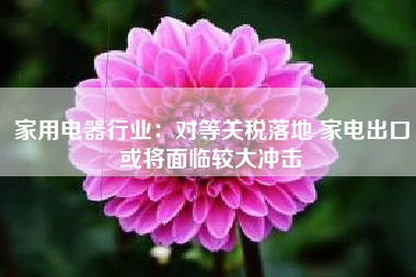 家用电器行业：对等关税落地 家电出口或将面临较大冲击