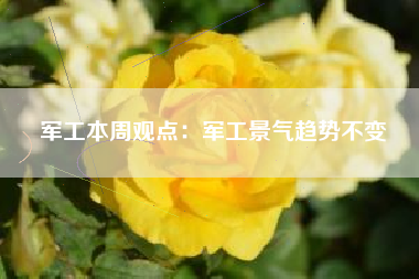 军工本周观点：军工景气趋势不变