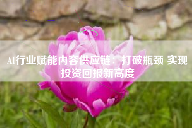 AI行业赋能内容供应链：打破瓶颈 实现投资回报新高度