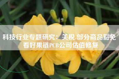 科技行业专题研究：关税 部分商品豁免 看好果链PCB公司估值修复
