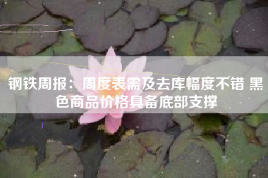 钢铁周报：周度表需及去库幅度不错 黑色商品价格具备底部支撑