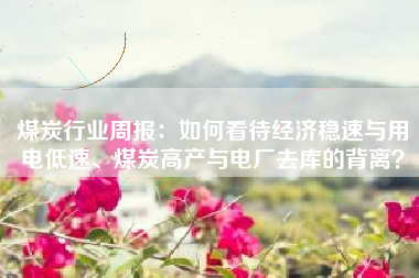 煤炭行业周报：如何看待经济稳速与用电低速、煤炭高产与电厂去库的背离？