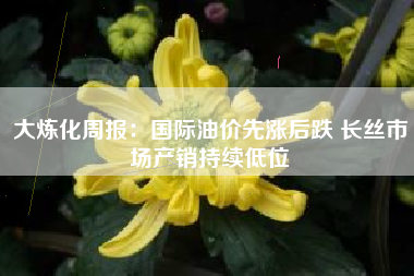 大炼化周报：国际油价先涨后跌 长丝市场产销持续低位