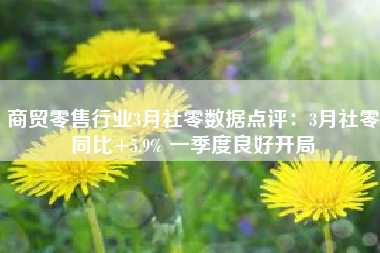商贸零售行业3月社零数据点评：3月社零同比+5.9% 一季度良好开局