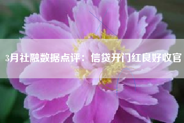 3月社融数据点评：信贷开门红良好收官