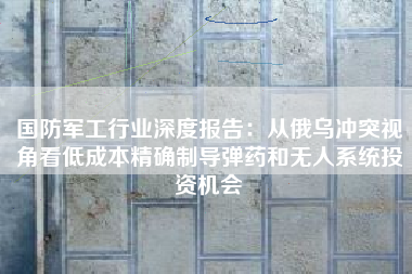 国防军工行业深度报告：从俄乌冲突视角看低成本精确制导弹药和无人系统投资机会
