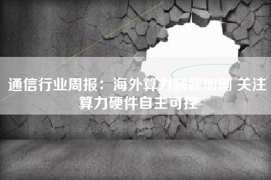 通信行业周报：海外算力制裁加剧 关注算力硬件自主可控