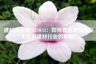 建材周专题2025W13：如何看待美国加征关税对建材行业的影响？
