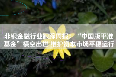 非银金融行业跟踪周报：“中国版平准基金”横空出世 维护资本市场平稳运行