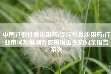 中国过敏性鼻炎用药(变应性鼻炎用药)行业市场规模测算逻辑模型头豹词条报告系列