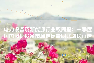 电力设备及新能源行业双周报：一季度国内风机设备市场定标量同比增长1.1倍