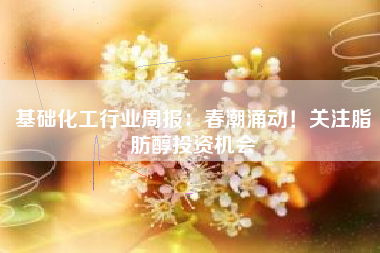 基础化工行业周报：春潮涌动！关注脂肪醇投资机会