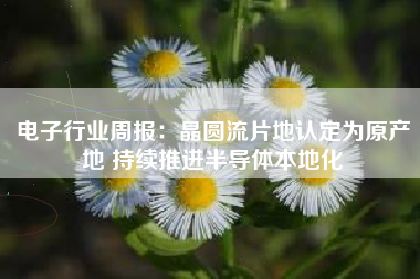 电子行业周报：晶圆流片地认定为原产地 持续推进半导体本地化