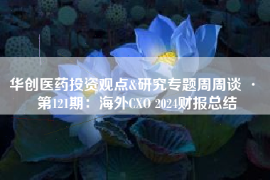 华创医药投资观点&研究专题周周谈 · 第121期：海外CXO 2024财报总结