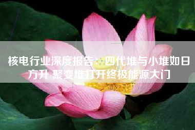 核电行业深度报告：四代堆与小堆如日方升 聚变堆打开终极能源大门