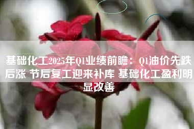 基础化工2025年Q1业绩前瞻：Q1油价先跌后涨 节后复工迎来补库 基础化工盈利明显改善