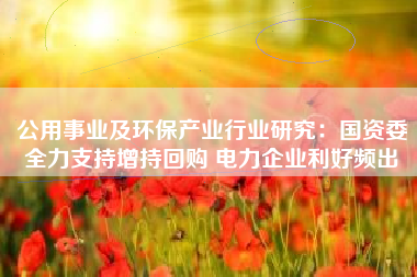 公用事业及环保产业行业研究：国资委全力支持增持回购 电力企业利好频出