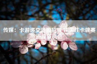 传媒：卡游递交港股招股书 关注卡牌赛道投资机会