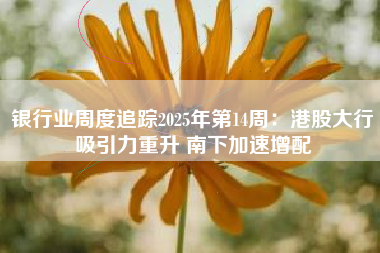 银行业周度追踪2025年第14周：港股大行吸引力重升 南下加速增配