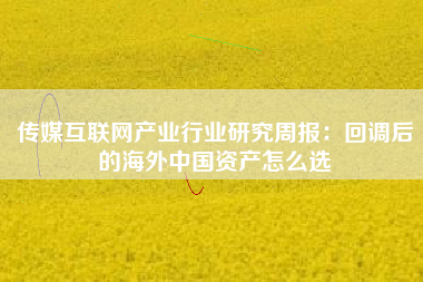 传媒互联网产业行业研究周报：回调后的海外中国资产怎么选