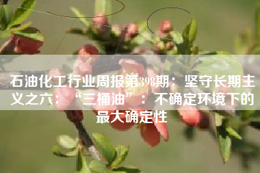 石油化工行业周报第398期：坚守长期主义之六：“三桶油”：不确定环境下的最大确定性