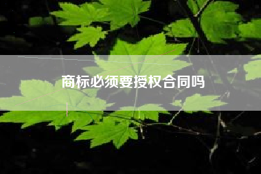 商标必须要授权合同吗