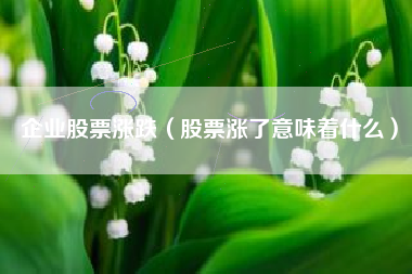 企业股票涨跌（股票涨了意味着什么）