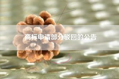 商标申请部分驳回的公告