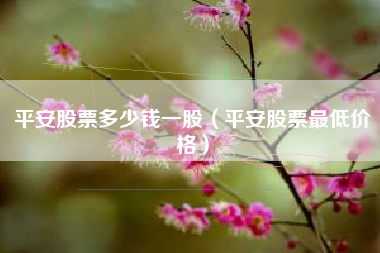 平安股票多少钱一股（平安股票最低价格）