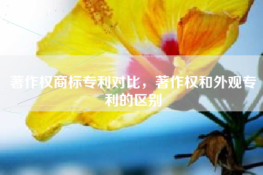 著作权商标专利对比，著作权和外观专利的区别