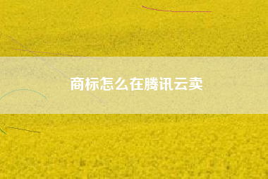 商标怎么在腾讯云卖