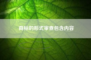 商标的形式审查包含内容