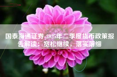 国泰海通证券-2025年二季度货币政策报告解读：宽松继续，落实落细