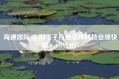 海通国际-中国电子行业全球科技业绩快报：AMAT3Q25