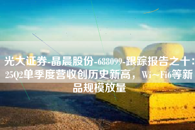 光大证券-晶晨股份-688099-跟踪报告之十：25Q2单季度营收创历史新高，Wi~Fi6等新品规模放量